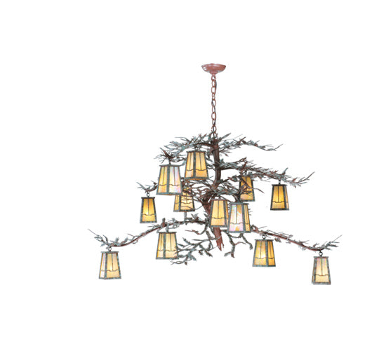 52" Wide Pine Branch Valley View 12 Light Chandelier