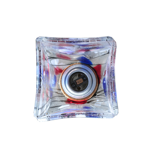 4"Sq Metro Fusion Americana Draped Glass Mini Pendant