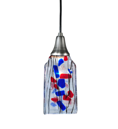 4"Sq Metro Fusion Americana Draped Glass Mini Pendant