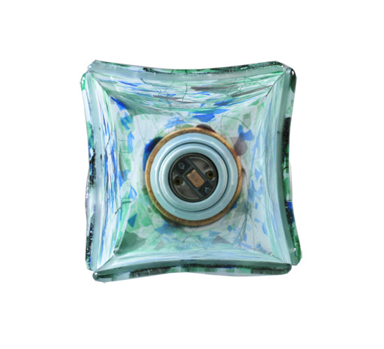 4"Sq Metro Fusion Fiddleheads Draped Glass Mini Pendant