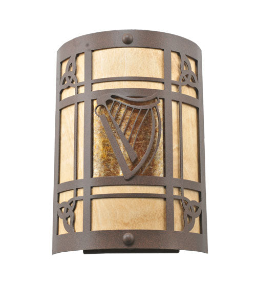 9"W Celtic Harp Wall Sconce