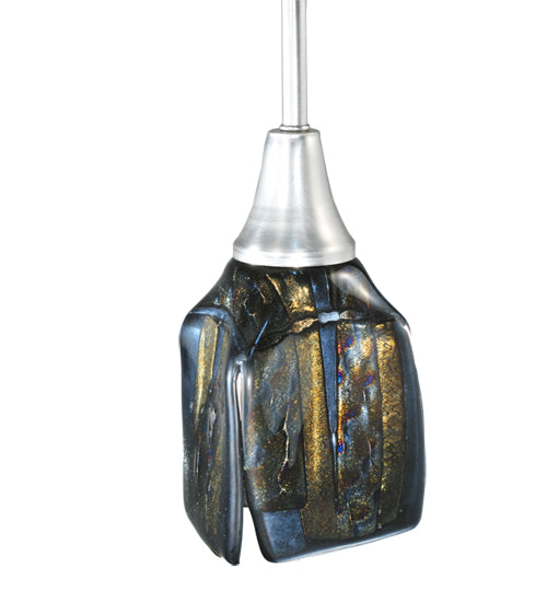 4"Sq Metro Fusion Cielo Di Notte Draped Glass Mini Pendant