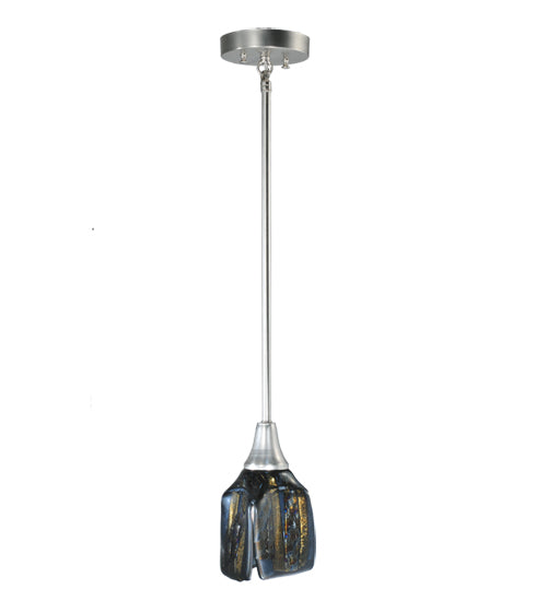 4"Sq Metro Fusion Cielo Di Notte Draped Glass Mini Pendant