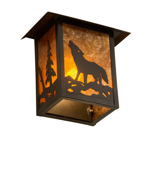 9" Wide Seneca Wolf On The Loose Wall Sconce