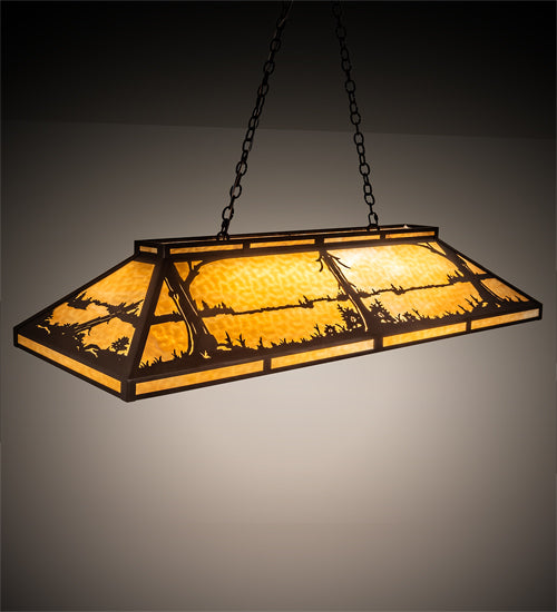 61" Long Quiet Pond Skirted Oblong Pendant