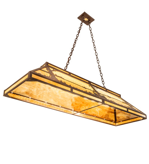 61" Long Quiet Pond Skirted Oblong Pendant