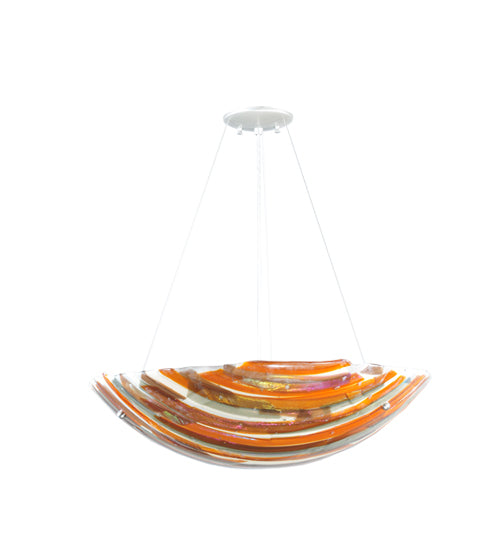 24"W Metro Fusion Marina Glass Inverted Pendant