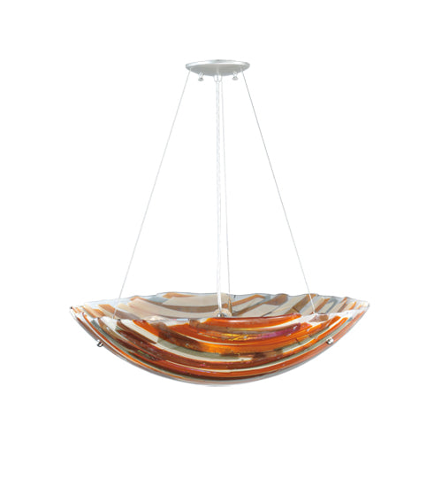 24"W Metro Fusion Marina Glass Inverted Pendant