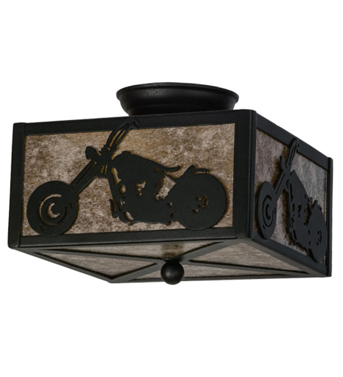 10"Sq Motorcycle Flushmount