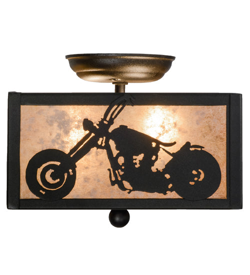 10"Sq Motorcycle Flushmount