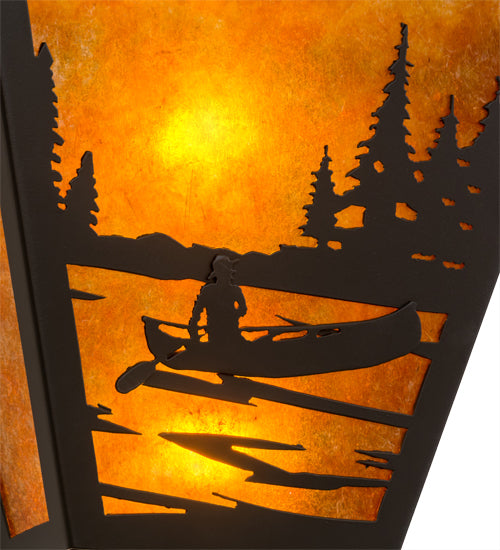 13"W Canoe At Lake Wall Sconce