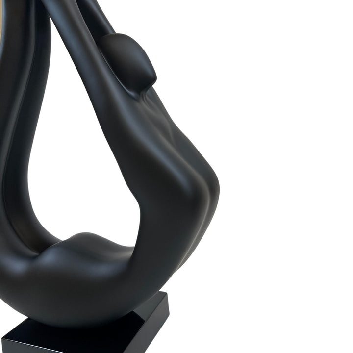 Yoga Black Sculpture - White Base