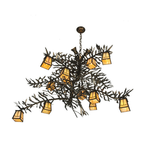 52" Wide Pine Branch Valley View 12 Light Chandelier