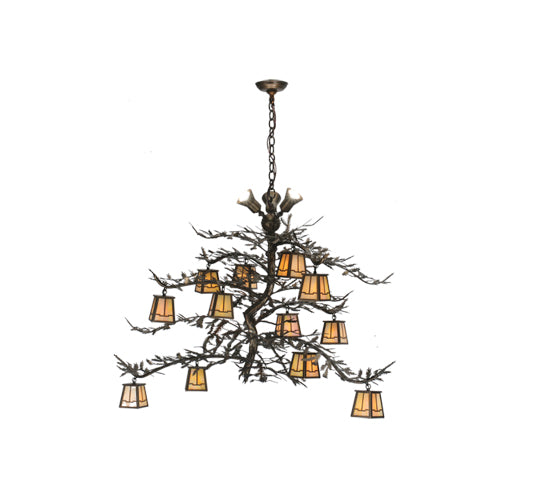 52" Wide Pine Branch Valley View 12 Light Chandelier