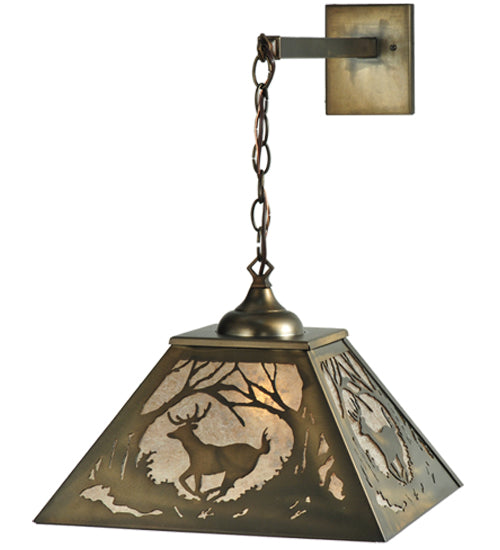 16"W Deer At Dawn Hanging Wall Sconce