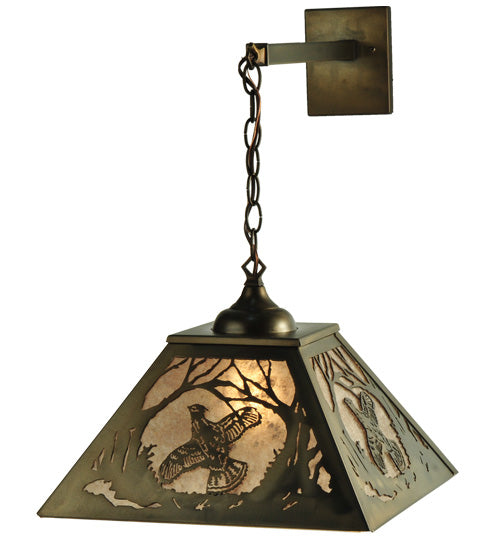 15.5"W Ruffed Grouse Hanging Wall Sconce