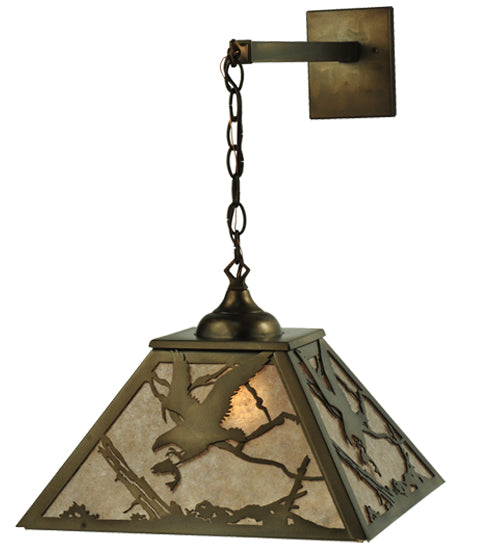 15.5"W Strike Of The Eagle Hanging Wall Sconce