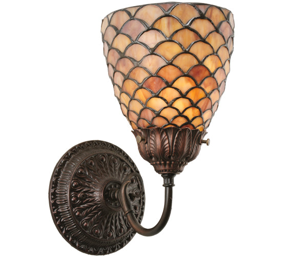 5.5"W Tiffany Fishscale Wall Sconce