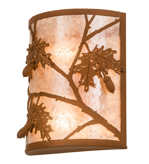 10" Wide Oak Leaf & Acorn Wall Sconce