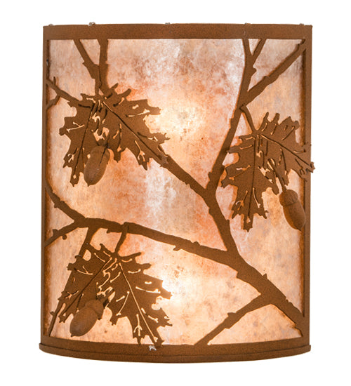 10" Wide Oak Leaf & Acorn Wall Sconce