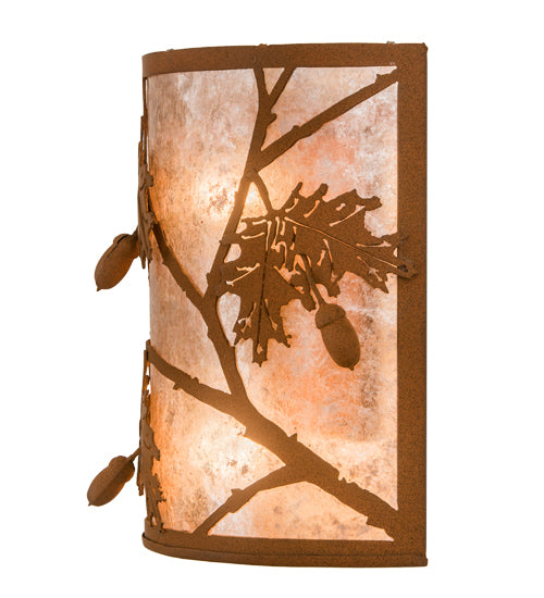 10" Wide Oak Leaf & Acorn Wall Sconce