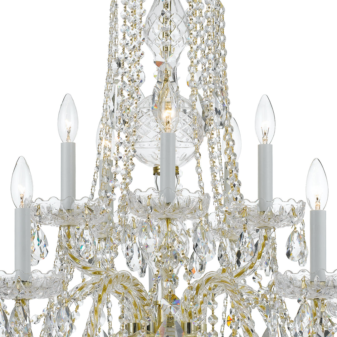 Crystorama Traditional Crystal 10 Light Swarovski Strass Crystal Polished Brass Chandelier