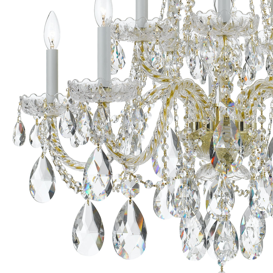 Crystorama Traditional Crystal 10 Light Swarovski Strass Crystal Polished Brass Chandelier