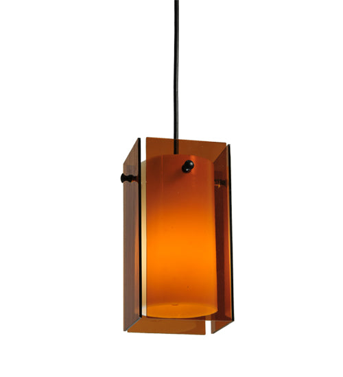 5"Sq Metro Amber Quadrato Mini Pendant