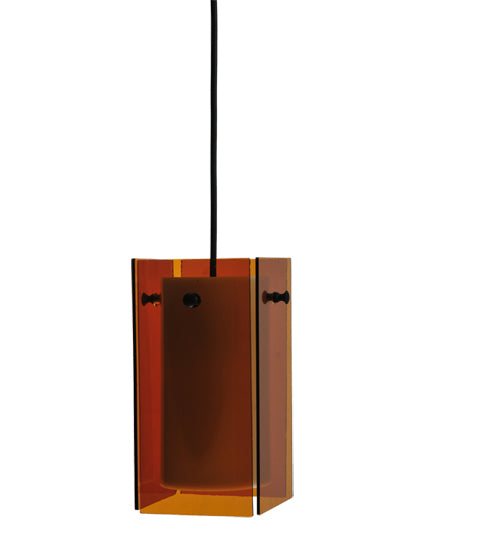 5"Sq Metro Amber Quadrato Mini Pendant