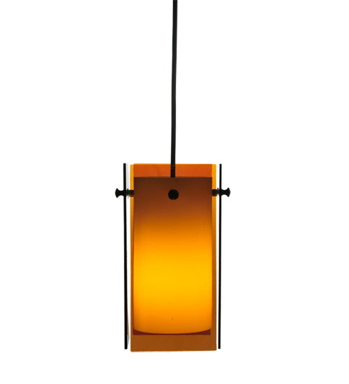 5"Sq Metro Amber Quadrato Mini Pendant