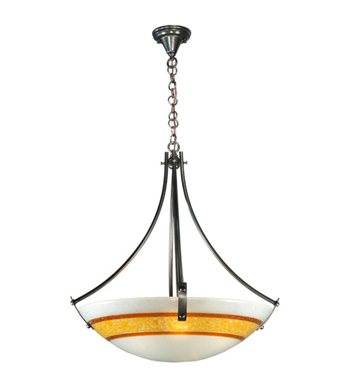 26"W Metro Fusion Saturno Glass Inverted Pendant