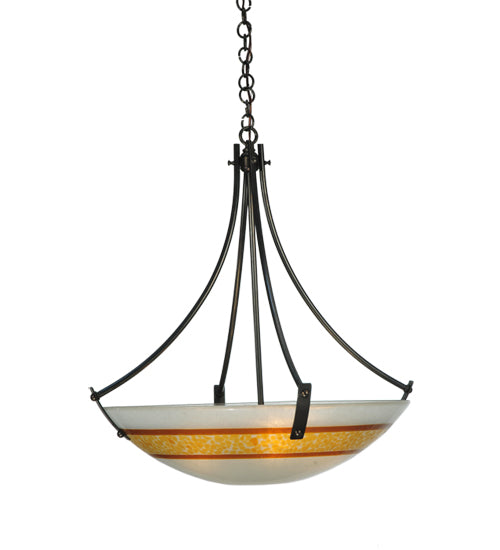 26"W Metro Fusion Saturno Glass Inverted Pendant