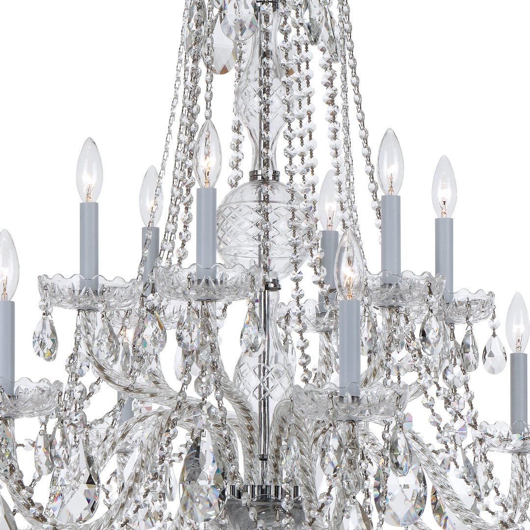 Crystorama Traditional Crystal 12 Light Spectra Crystal Polished Brass Chandelier