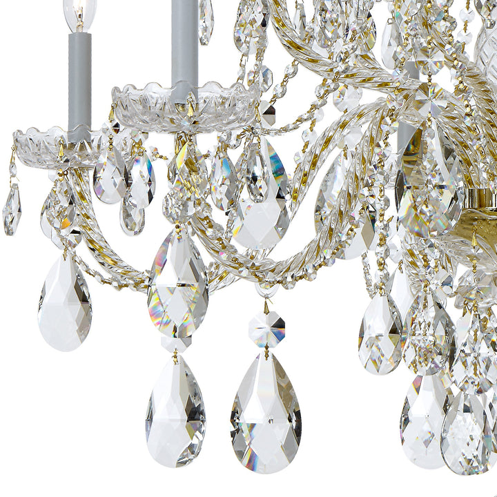 Crystorama Traditional Crystal 12 Light Spectra Crystal Polished Brass Chandelier