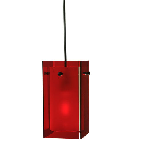 5"Sq Metro Red Quadrato Mini Pendant