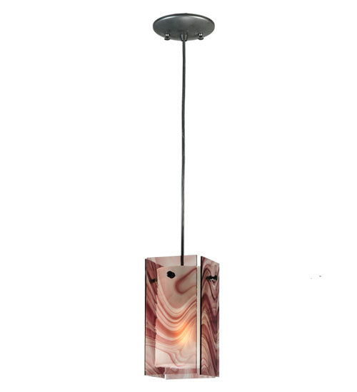 5"Sq Metro Chambord Swirl Quadrato Mini Pendant