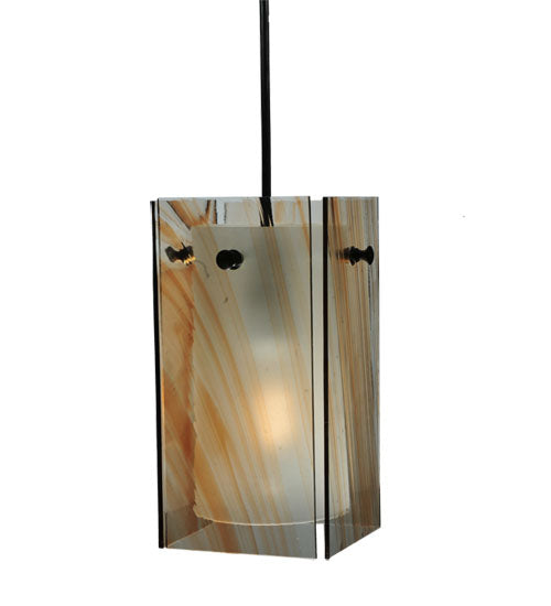 5"Sq Metro Cinnamon Swirl Quadrato Mini Pendant