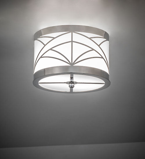 9" Wide Revival Deco Cilindro Flushmount