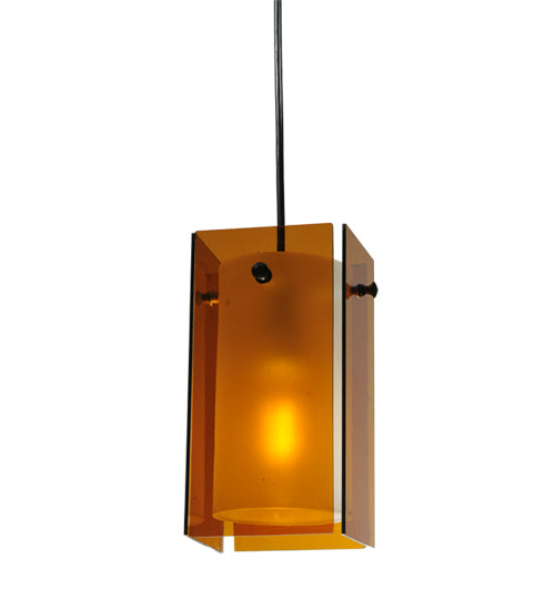 5"Sq Metro Amber Quadrato Mini Pendant