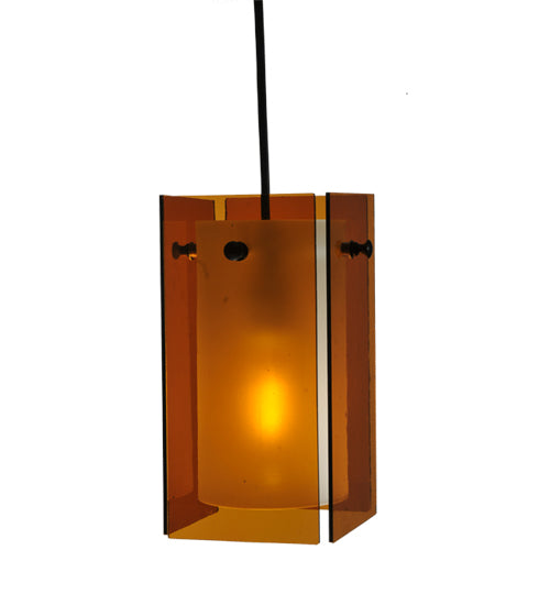 5"Sq Metro Amber Quadrato Mini Pendant