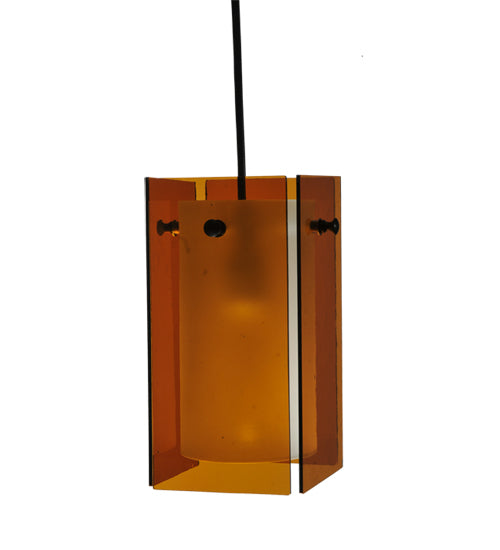 5"Sq Metro Amber Quadrato Mini Pendant