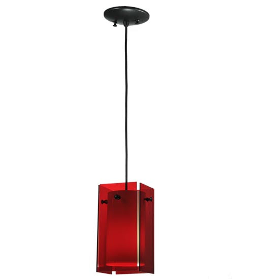 5"Sq Metro Red Quadrato Mini Pendant