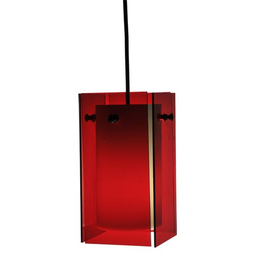 5"Sq Metro Red Quadrato Mini Pendant