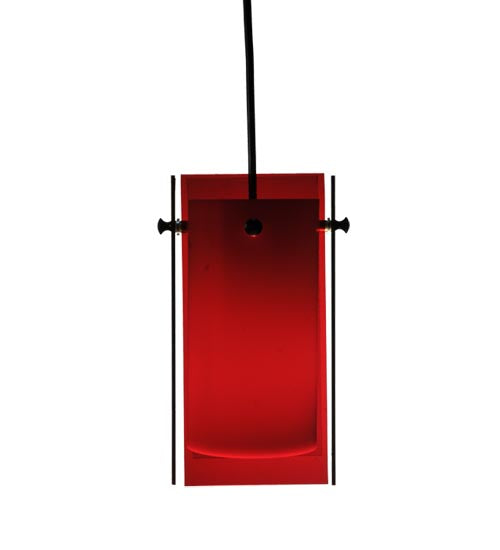 5"Sq Metro Red Quadrato Mini Pendant