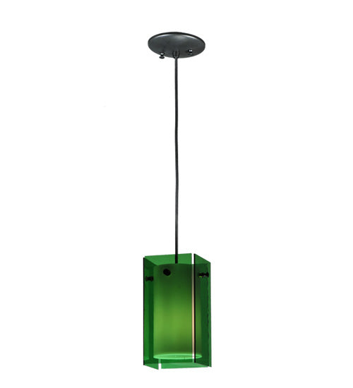 5"Sq Metro Green Quadrato Mini Pendant