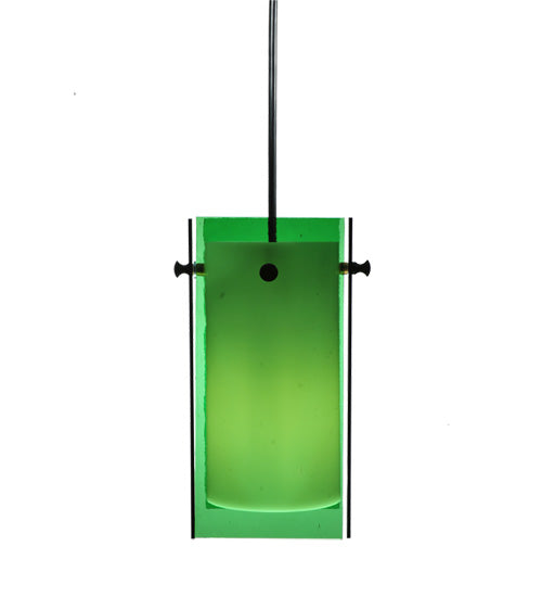 5"Sq Metro Green Quadrato Mini Pendant