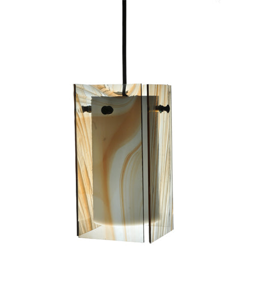 5"Sq Metro Cognac Swirl Quadrato Mini Pendant