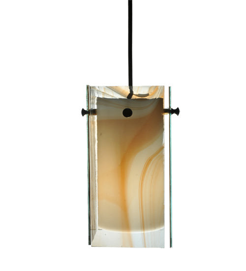 5"Sq Metro Cognac Swirl Quadrato Mini Pendant