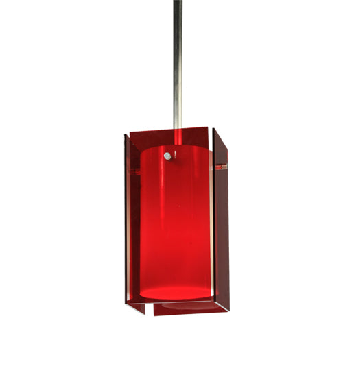 5"Sq Metro Red Quadrato Mini Pendant