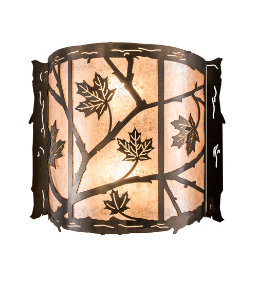 15"W Maple Leaf Wall Sconce